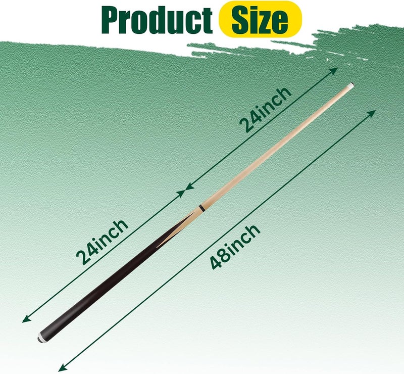 HMQQ Pool Cue Sticks – 42"/48"/58" Billiard Cues with 13mm Leather Tip – 17oz/18oz Standard or 20oz Heavy – Set of 2 or 4 – Durable 2-Piece Pool Sticks for Beginners, Adults, Home & Bar - Image 2